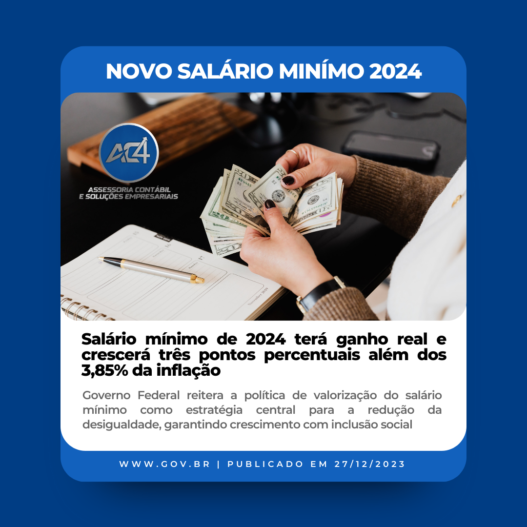 NOVO SALÁRIO MINÍMO 2024